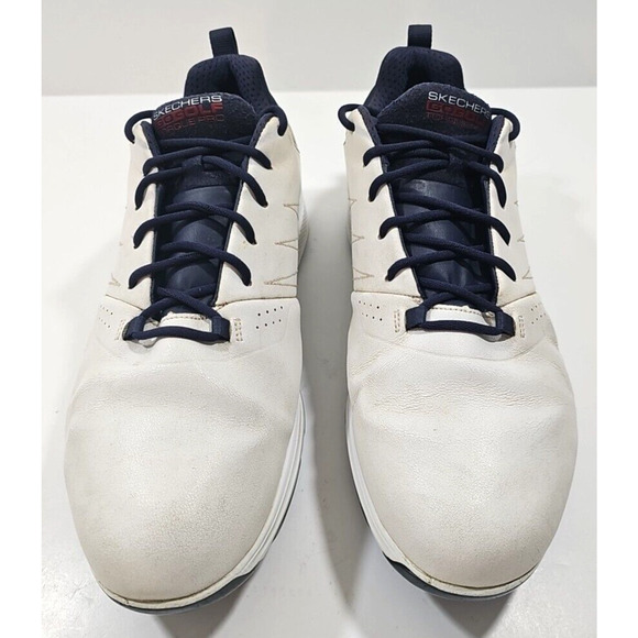 Sketchers Go Golf~Mens Size 10~White GoGa MAX Waterproof Gripflex Leather Shoes - Picture 3 of 14
